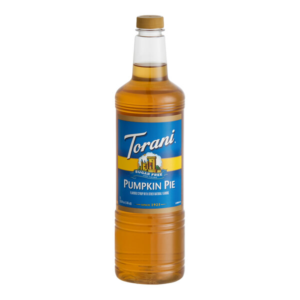 Torani Sugar-Free Pumpkin Pie Flavoring Syrup Plastic Bottle 1 Liter