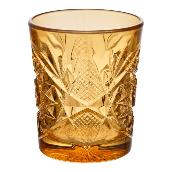 Libbey Hobstar 12 oz. Topaz Rocks / Double Old Fashioned Glass - Sample