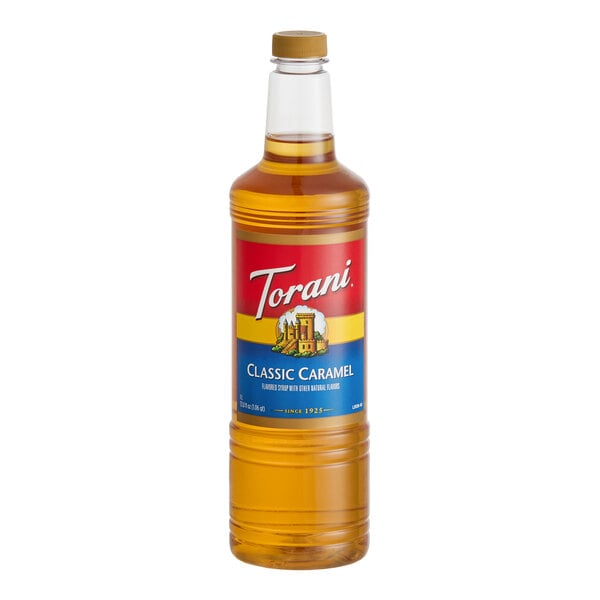 Torani Classic Caramel Flavoring Syrup Plastic Bottle 1 Liter