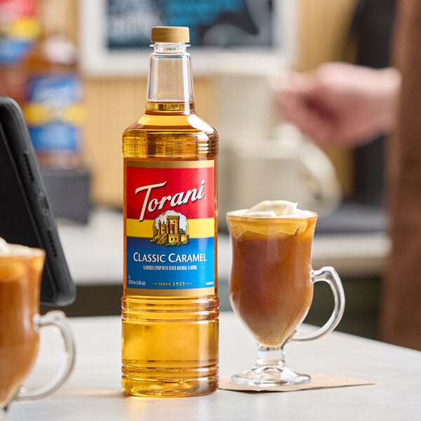Torani Classic Caramel Flavoring Syrup Plastic Bottle 1 Liter