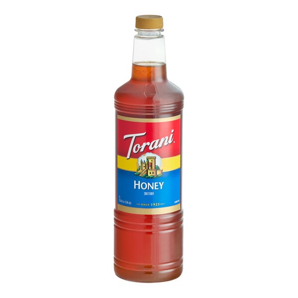 Torani Honey Sweetener Syrup Plastic Bottle 1 Liter - 6/Case