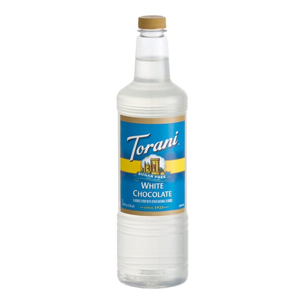 Torani Sugar-Free White Chocolate Flavoring Syrup Plastic Bottle 1 Liter