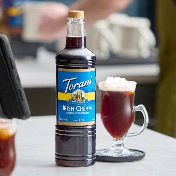 Torani Sugar-Free Irish Cream Flavoring Syrup Plastic Bottle 1 Liter