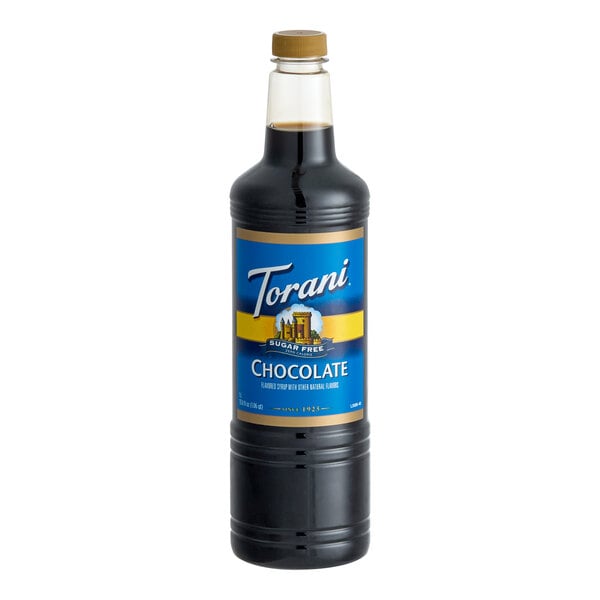 Torani Sugar-Free Chocolate Flavoring Syrup Plastic Bottle 1 Liter