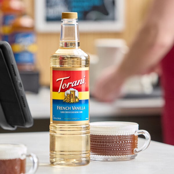 Torani French Vanilla Flavoring Syrup Plastic Bottle 1 Liter