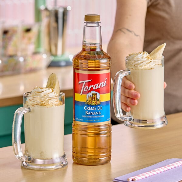 Torani Creme de Banana Flavoring / Fruit Syrup Plastic Bottle 1 Liter