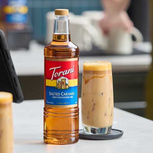 Torani Salted Caramel Flavoring Syrup Plastic Bottle 1 Liter