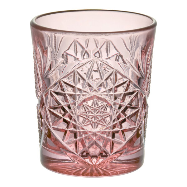 Libbey Hobstar 12 oz. Blush Rocks / Double Old Fashioned Glass - Sample
