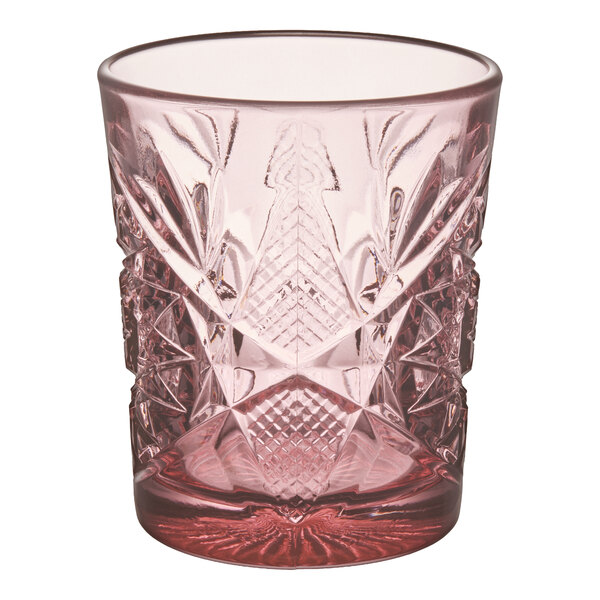 Libbey Hobstar 12 oz. Blush Rocks / Double Old Fashioned Glass - Sample