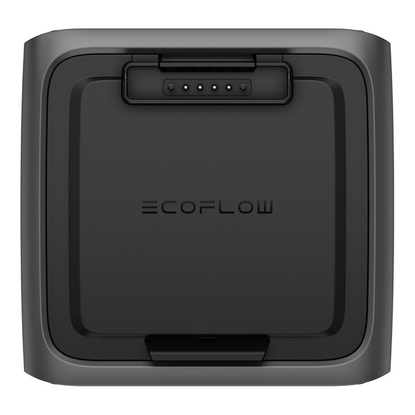 A black EcoFlow RIVER 3 Plus EFEB300 lithium-ion extra battery with a 286 watt-hour capacity.