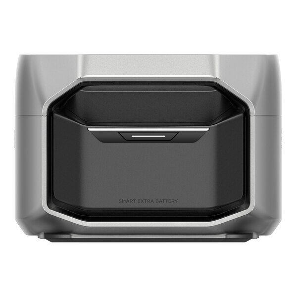 A rectangular EcoFlow DELTA Pro 3 EFDELTAPRO3EB lithium-ion smart extra battery with a modern, metallic design.