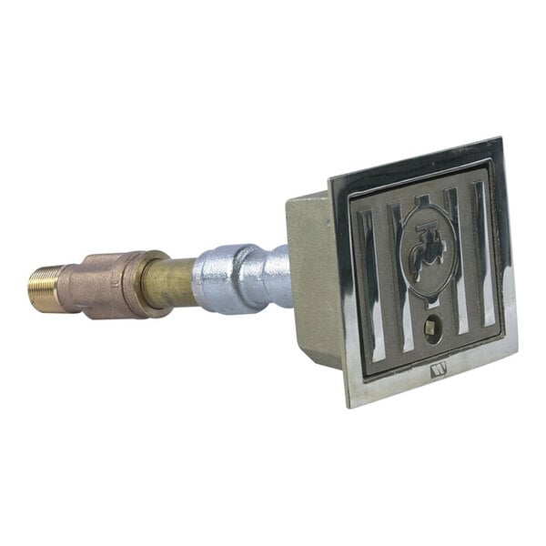 A 10-inch non-freeze wall hydrant with a nickel bronze box.