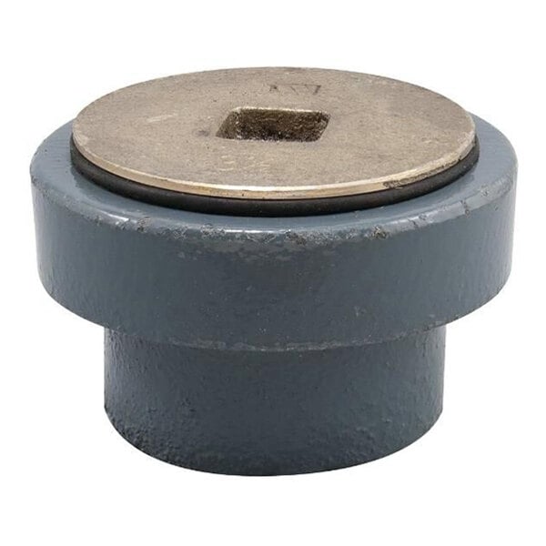 Watts CO-384 6" Round Extra Heavy-Duty Adjustable Cast Iron Floor Cleanout with Nickel Bronze Cover and 4" No-Hub Outlet