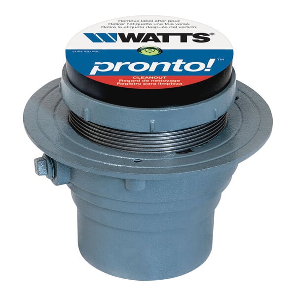 A round adjustable cast iron floor cleanout with a nickel bronze cover, 2-inch no-hub outlet, and integrated level.
