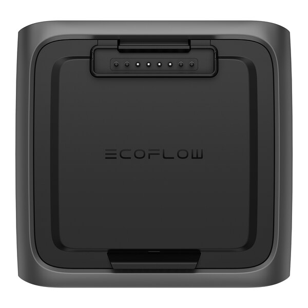 A black EcoFlow RIVER 3 Plus EFEB600 lithium-ion extra battery with a 572 watt-hour capacity.