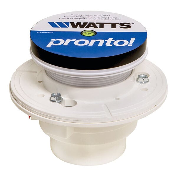 Watts Pronto! FD-194-PR5-60 5" Round Adjustable PVC Floor Drain with Nickel Bronze Strainer and 4" No-Hub Outlet