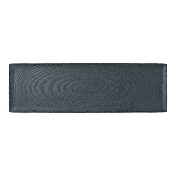 A large rectangular slate-colored melamine tray.