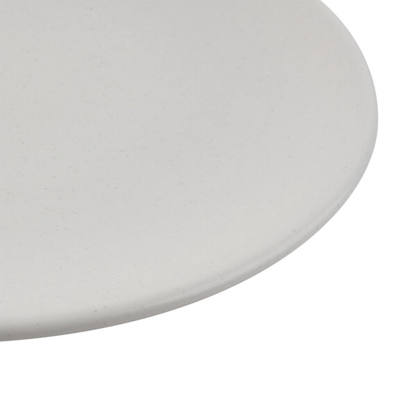 A white satin matte porcelain coupe plate.