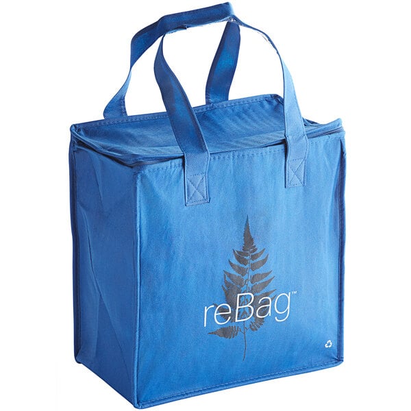 Qty 5 Eco Friendly Bags Grocery Bag Tote Promotion Shopping Beach Printed Blue 