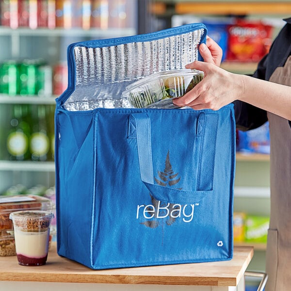 ReBag Reusable Blue Thermal Customizable Grocery Shopping Bag