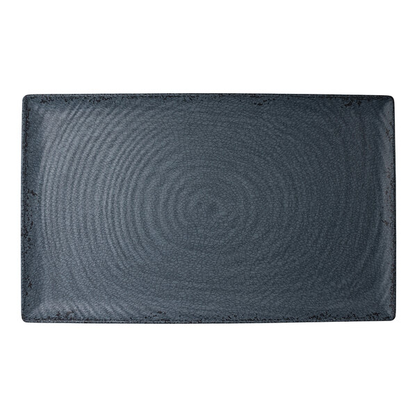 A large rectangular slate-colored melamine tray.