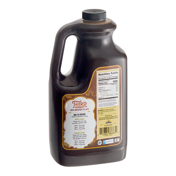 Third Street Chai Tea Latte 10:1 Super Concentrate 64 fl. oz. - 6/Case