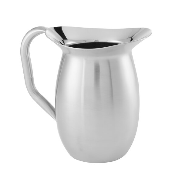 American Metalcraft 44 oz. Stainless Steel Satin Finish Double-Walled Bell Pitcher DWPS44 - 12/Case