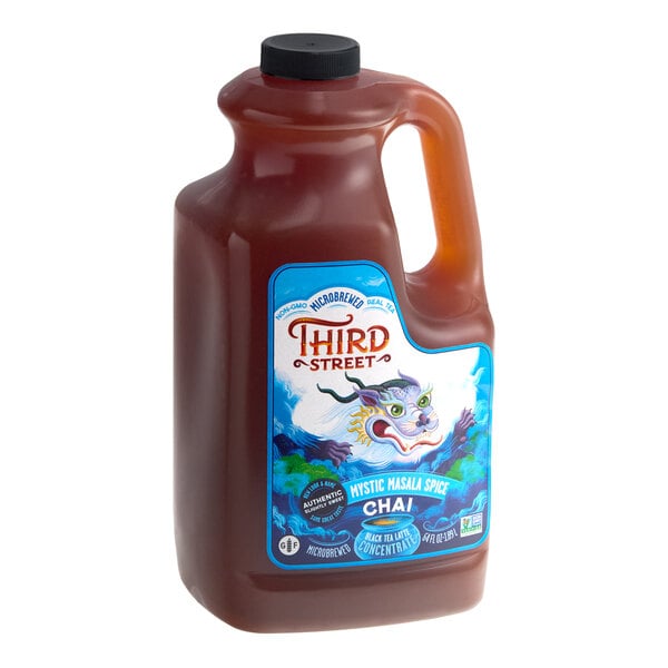 A 64 fl. oz. jug of Third Street Mystic Masala Spice Chai Tea Latte concentrate.