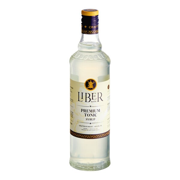 A 750 mL bottle of Liber & Co Premium Tonic Syrup.