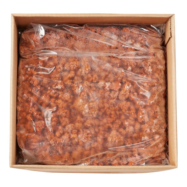 A box of MorningStar Farms Vegan Chorizo Crumbles in a 5 lb. plastic bag.