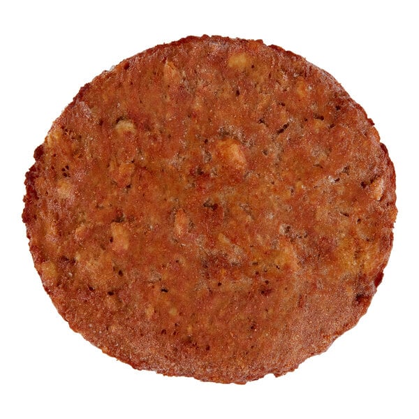 A round, plant-based vegetarian burger patty.