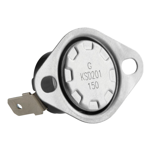 A metal high-limit thermostat for commercial microwaves.