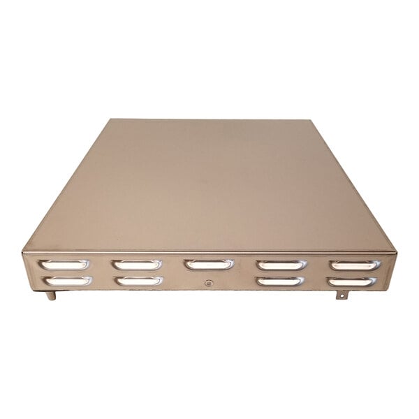 A stainless steel modular holding bin main base designed for use with specific Prince Castle models.