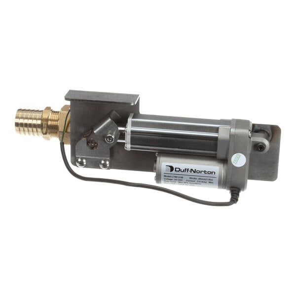 An industrial ball valve actuator assembly with attached wiring and metal components.