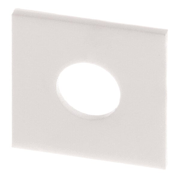 A square white seal with a central circular hole, designed for a motor shaft.