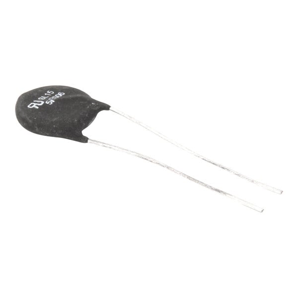 A Blodgett 39998 thermistor with a 5 ohm resistance and two metal leads.