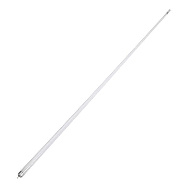A long, cylindrical fluorescent light tube with metal pins at each end.