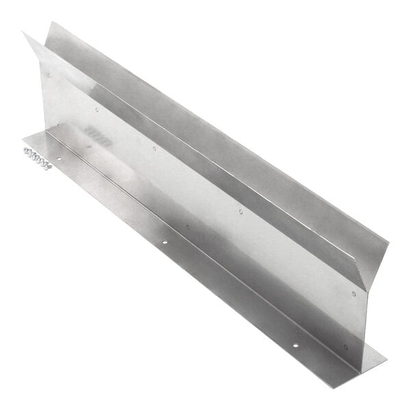 A metal Blodgett 20725 burner divider with a reflective finish and pre-drilled holes for installation.