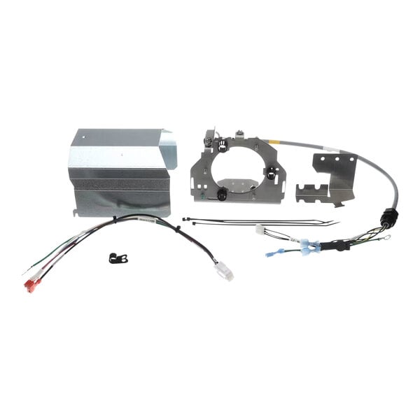 A service kit for a blender power cord, including metal brackets, wiring, and connectors.
