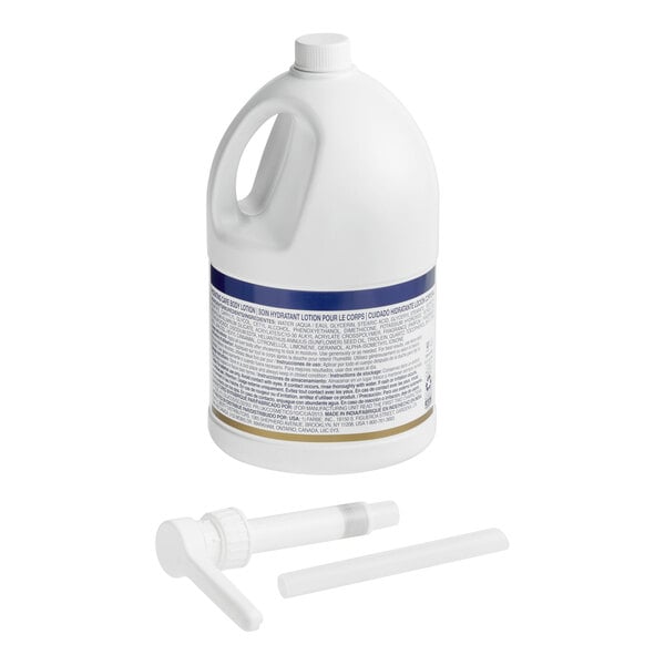 A large white 5-liter bottle of Dove Hydrating Care lotion with a pump dispenser and tube attachment.