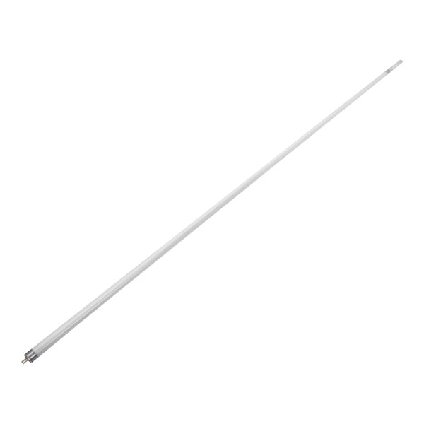 A long, cylindrical fluorescent lamp tube with metal pins at one end.