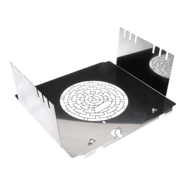 A stainless steel baffle component with a circular vent pattern, designed for use in Blodgett ovens.