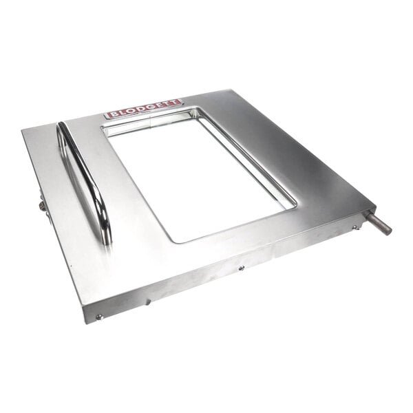 A stainless steel Blodgett oven glass door with a roller latch and handle, designed for the DFG-50 model.