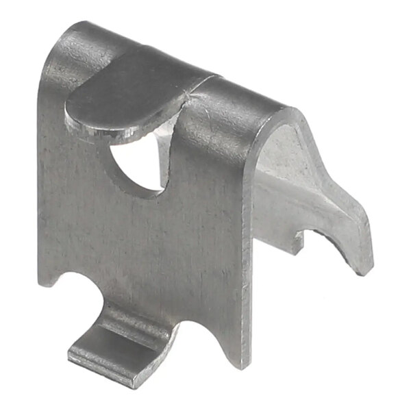 A metal shelf clip used for securing shelves, commonly used in Hussmann refrigeration units.
