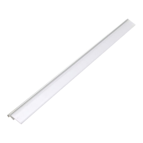 A long, white, rectangular plastic or metal strip, likely used as a part or trim piece for commercial refrigeration equipment.
