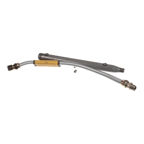 A metal manifold assembly with flexible tubing and fittings, designed for use in Blodgett 1048 ovens.