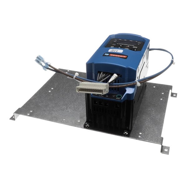 A Blodgett 100262 inverter drive kit with a blue and black VFD unit mounted on a metal plate.