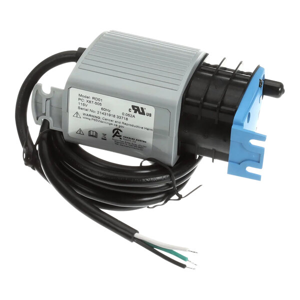 A Hussmann 3130848 Minibule pump assembly with attached wiring.
