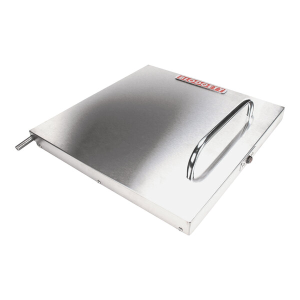 A stainless steel solid door with a roller latch and handle, designed for Blodgett DFG-50 ovens.