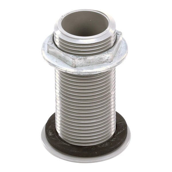 A gray ABS drain fitting with a threaded body and flange, measuring 1.375 inches with a 1.00 inch NPS connection.